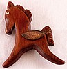 BP172 sm wood pony pin w metal saddle